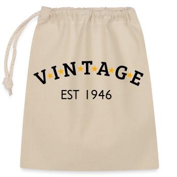 Vintage is 1946 - Closable cotton gift bag (25x30cm) - nature - Front