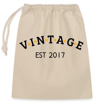 Vintage is 2017 - Closable cotton gift bag (25x30cm) - nature - Front