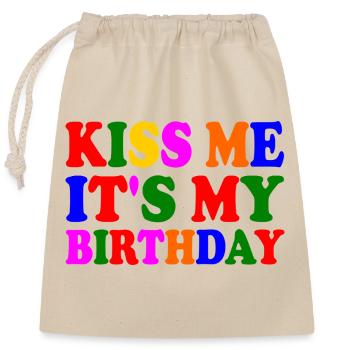 it's my birthday - Sac cadeau en coton avec cordon (25 x 30 cm) - nature - Devant