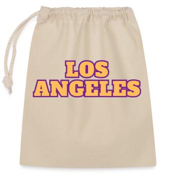 Los Angeles - Verschließbarer Geschenkbeutel aus Baumwolle (25x30cm) - Natur - Vorne