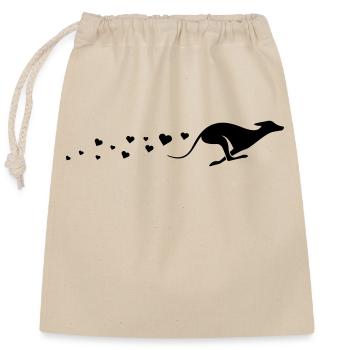 Windhund Liebe – Sighthound Love - Closable cotton gift bag (25x30cm) - nature - Front