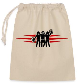 Équipe de fête - Sac cadeau en coton avec cordon (25 x 30 cm) - nature - Devant