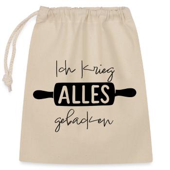 ich krieg alles gebacken baeckerei konditorei - Verschließbarer Geschenkbeutel aus Baumwolle (25x30cm) - Natur - Vorne