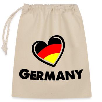 deutschland_herz_germany - Sac cadeau en coton avec cordon (25 x 30 cm) - nature - Devant