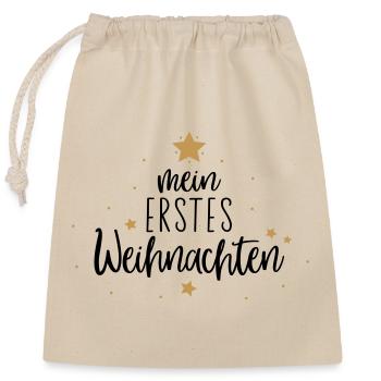 mon premier Noël - Sac cadeau en coton avec cordon (25 x 30 cm) - nature - Devant