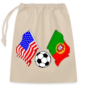 Football Portugal vs USA - Sac cadeau en coton avec cordon (25 x 30 cm) - nature - Devant