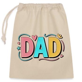 Pastel Gradient Dad Hearts Design - Closable cotton gift bag (25x30cm) - nature - Front
