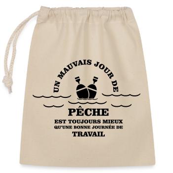 Peach humour - Closable cotton gift bag (25x30cm) - nature - Front