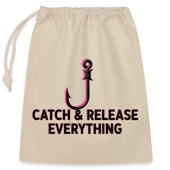 Catch & Release Everything - Closable cotton gift bag (25x30cm) - nature - Front
