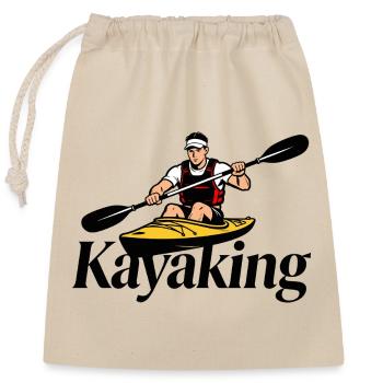 Kayaking - Closable cotton gift bag (25x30cm) - nature - Front
