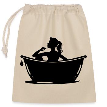 Badewanne Pflege - Verschließbarer Geschenkbeutel aus Baumwolle (25x30cm) - Natur - Vorne