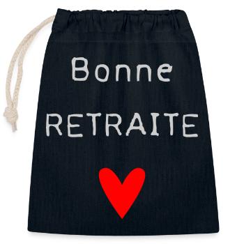 retirement. GOOD RETIREMENT. HAPPY RETIREMENT - Closable cotton gift bag (25x30cm) - navy - Front