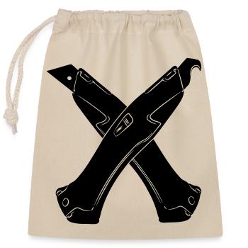 couteau stanley 5 - Sac cadeau en coton avec cordon (25 x 30 cm) - nature - Devant