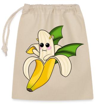 Chauve-souris banane - Sac cadeau en coton avec cordon (25 x 30 cm) - nature - Devant