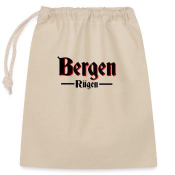 Bergen Rügen - Verschließbarer Geschenkbeutel aus Baumwolle (25x30cm) - Natur - Vorne