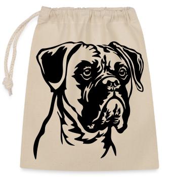 Tête de boxeur - Sac cadeau en coton avec cordon (25 x 30 cm) - nature - Devant