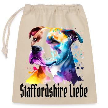 American Staffordshire - Verschließbarer Geschenkbeutel aus Baumwolle (25x30cm) - Natur - Vorne
