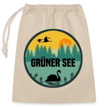 Grüner See - Verschließbarer Geschenkbeutel aus Baumwolle (25x30cm) - Natur - Vorne