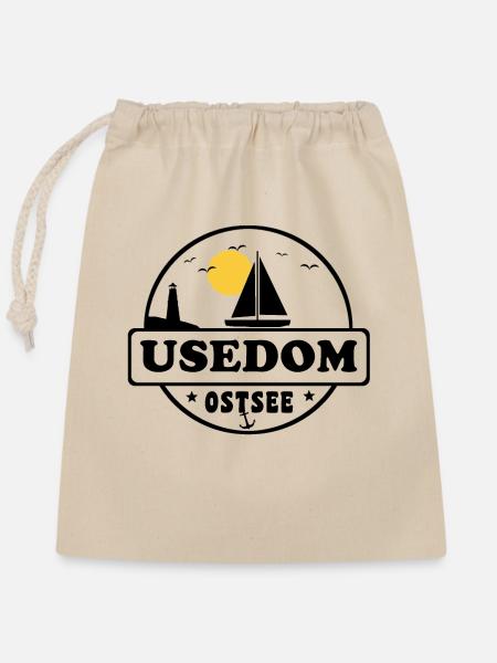 Usedom - Verschließbarer Geschenkbeutel aus Baumwolle (25x30cm) - Natur