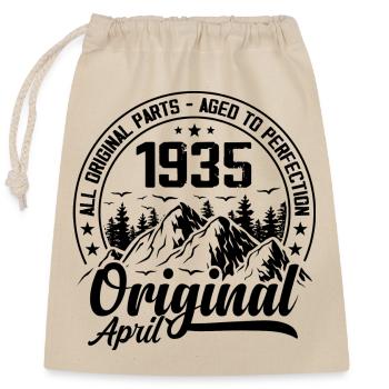 1935 avril Original : 89 Ans cadeau Anniversaire - Sac cadeau en coton avec cordon (25 x 30 cm) - nature - Devant