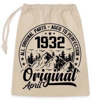 1932 April Original: 92 Years Anniversary Gift - Closable cotton gift bag (25x30cm) - nature - Front