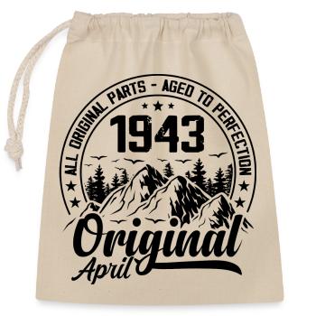 1943 April Original: Geschenk zum 81-jährigen Jubiläum - Verschließbarer Geschenkbeutel aus Baumwolle (25x30cm) - Natur - Vorne