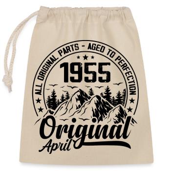 1955 April Original: 69 Years Anniversary Gift - Closable cotton gift bag (25x30cm) - nature - Front