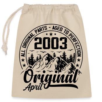2003 April Original: 21 Years Anniversary Gift - Closable cotton gift bag (25x30cm) - nature - Front