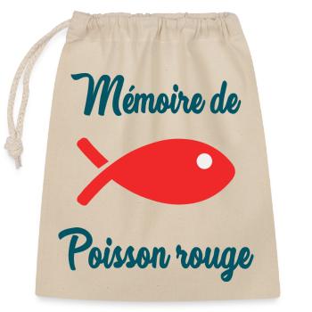 POISSON ROUGE. POISSON. MEMOIRE - Sac cadeau en coton avec cordon (25 x 30 cm) - nature - Devant