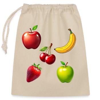 Fruit - Closable cotton gift bag (25x30cm) - nature - Front