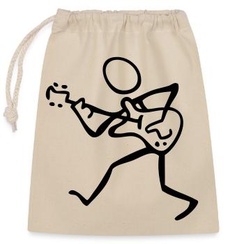 guitarist - Closable cotton gift bag (25x30cm) - nature - Front