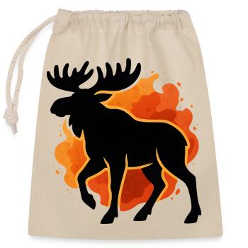 Flaming moose silhouette - Closable cotton gift bag (25x30cm) - nature - Front
