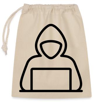hacker - Closable cotton gift bag (25x30cm) - nature - Front