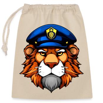 Police Löwe - Closable cotton gift bag (25x30cm) - nature - Front