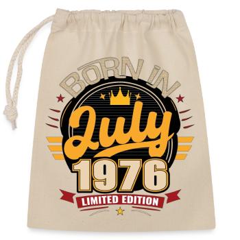 Born_in_July_1976 - Closable cotton gift bag (25x30cm) - nature - Front