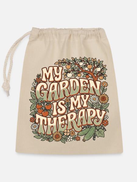 Garden Gardening Therapy - Verschließbarer Geschenkbeutel aus Baumwolle (25x30cm) - Natur