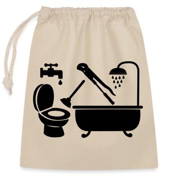 Logo plumber company - Closable cotton gift bag (25x30cm) - nature - Front