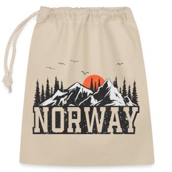 Norwegen - Verschließbarer Geschenkbeutel aus Baumwolle (25x30cm) - Natur - Vorne