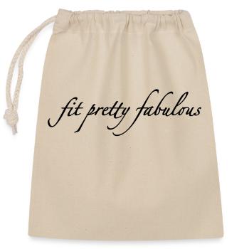 En forme, jolie et fabuleuse | Fitness, Femme, Gym - Sac cadeau en coton avec cordon (25 x 30 cm) - nature - Devant