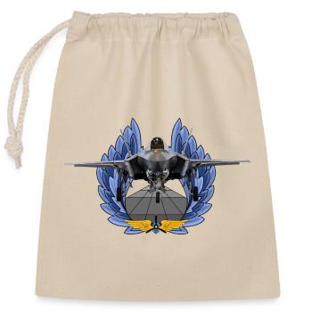 F-35 Lightning II - Closable cotton gift bag (25x30cm) - nature - Front