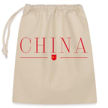 J’aime la Chine - Sac cadeau en coton avec cordon (25 x 30 cm) - nature - Devant