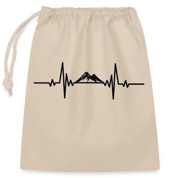 Heartbeat rocky mountain - Closable cotton gift bag (25x30cm) - nature - Front