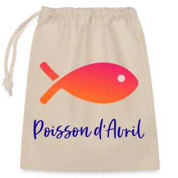 FISH. APRIL FOOL - Closable cotton gift bag (25x30cm) - nature - Front