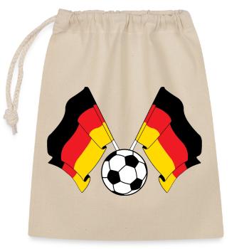Drapeaux croisés football Allemagne - Sac cadeau en coton avec cordon (25 x 30 cm) - nature - Devant