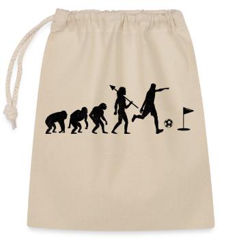 Footgolf Evolution Foot Golf spielende Footgolfer F - Verschließbarer Geschenkbeutel aus Baumwolle (25x30cm) - Natur - Vorne