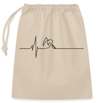 Électrocardiogramme - La Mort - Noir - Sac cadeau en coton avec cordon (25 x 30 cm) - nature - Devant