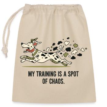 Mon entraînement est un peu chaotique - Sac cadeau en coton avec cordon (25 x 30 cm) - nature - Devant