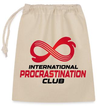 International Procrastination Club - Closable cotton gift bag (25x30cm) - nature - Front