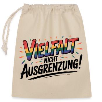 Diversité au lieu d’exclusion - Logo Cool Pride - Sac cadeau en coton avec cordon (25 x 30 cm) - nature - Devant