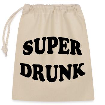 Super Drunk - alcool - Sac cadeau en coton avec cordon (25 x 30 cm) - nature - Devant
